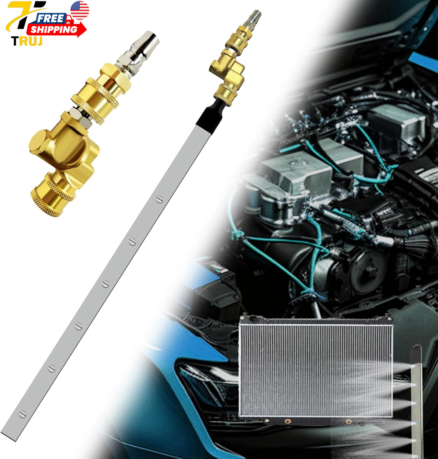 39”Portable Radiator Cleaning Wand 4500 PSI Radiator Flush and Cleaner Tool Qui