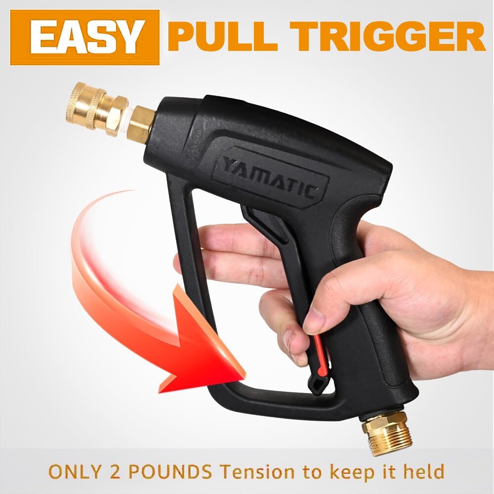 YAMATIC Pressure Washer Gun and Wand with M22 Male Inlet 1/4″ Quick 4000 PSI
