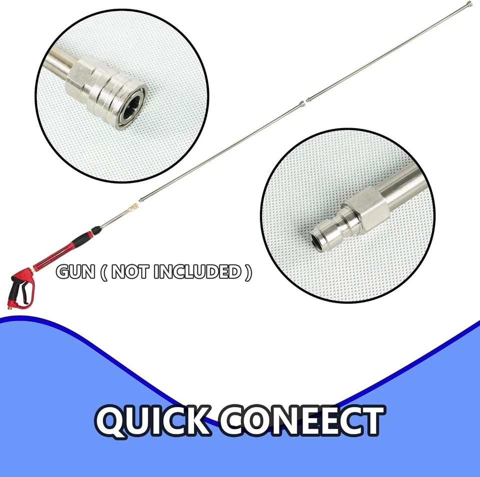 120 Inch(10ft) Pressure Washer Extension Wand, Stainless Steel Pressure Washe…
