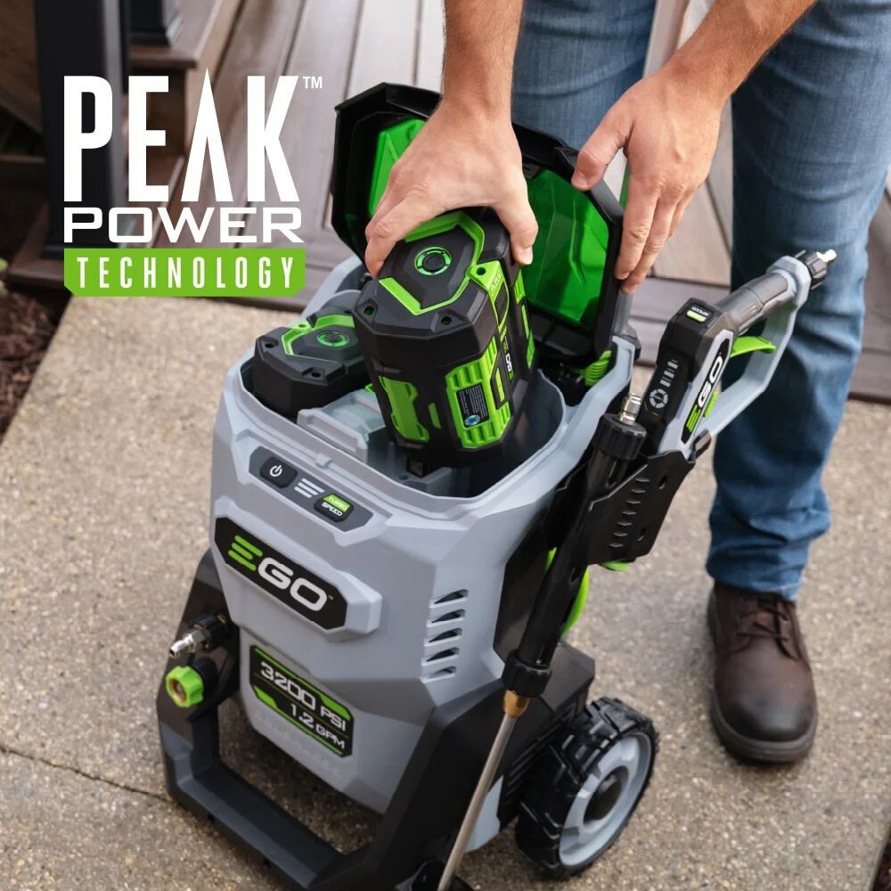 Ego Power+ 3200 Psi 1.2 Gpm Battery Powered Cold Water Pressure Washer With 5