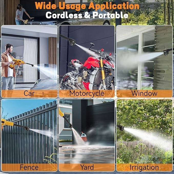 Cordless Pressure Washer for Dewalt 20V Battery 700 PSI Portable Handheld Power