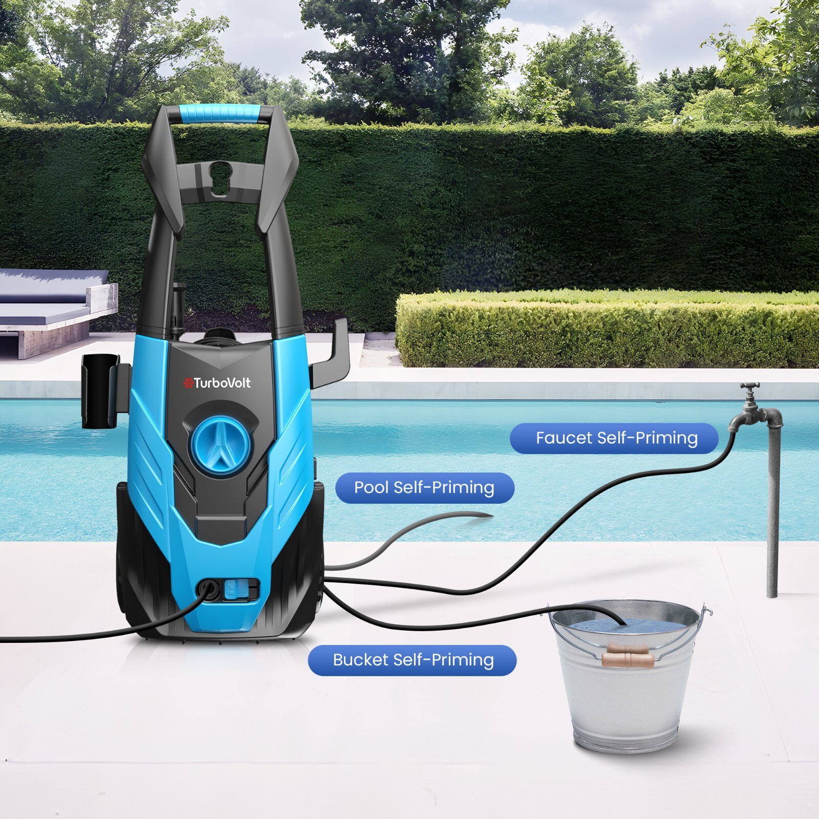 1600PSI Electric Pressure Washer High Pressure Cleaner Machine 1.71GPM Power
