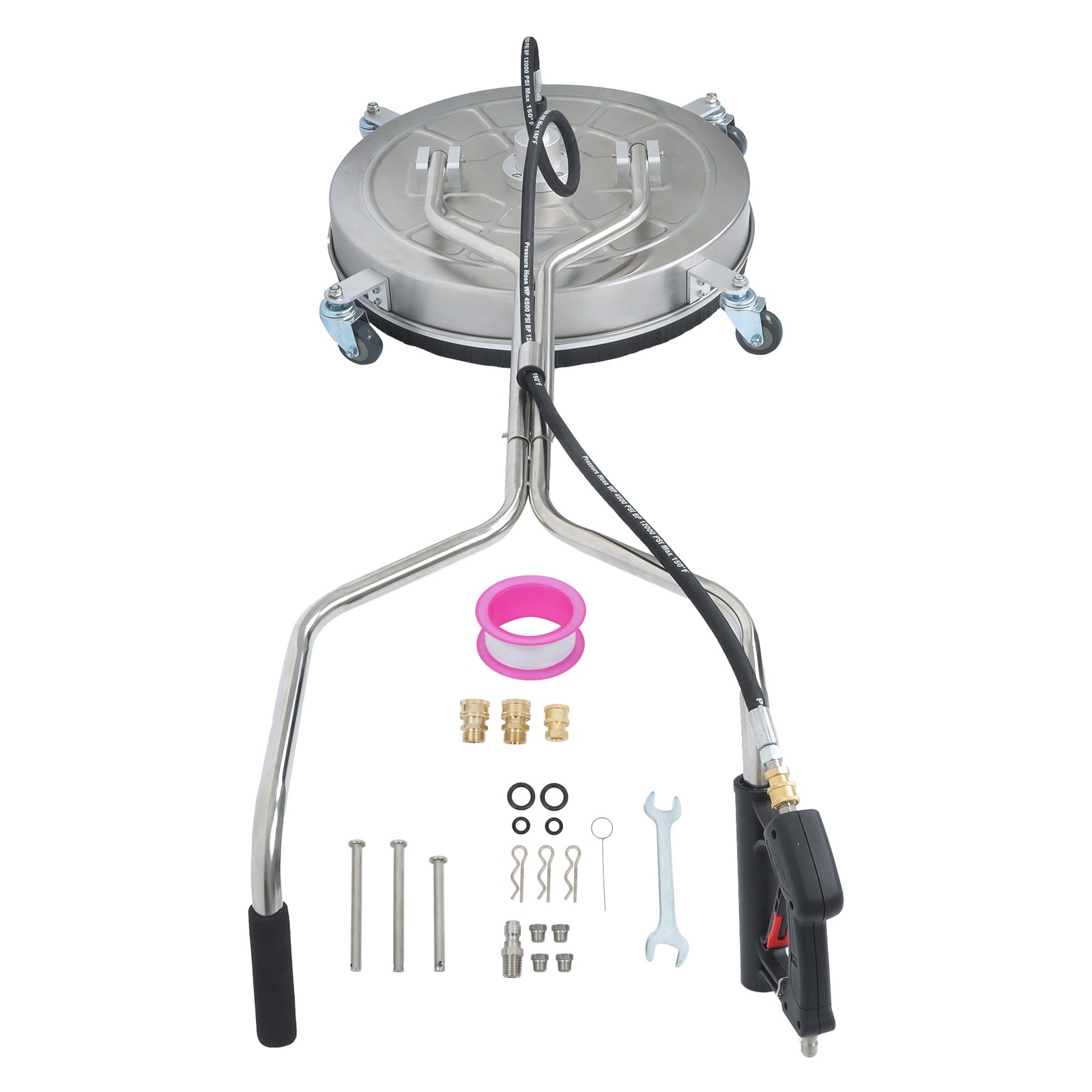 For Roomark 24″Pressure Washer Surface Cleaner w/ Handles & Wheels Quick Connect