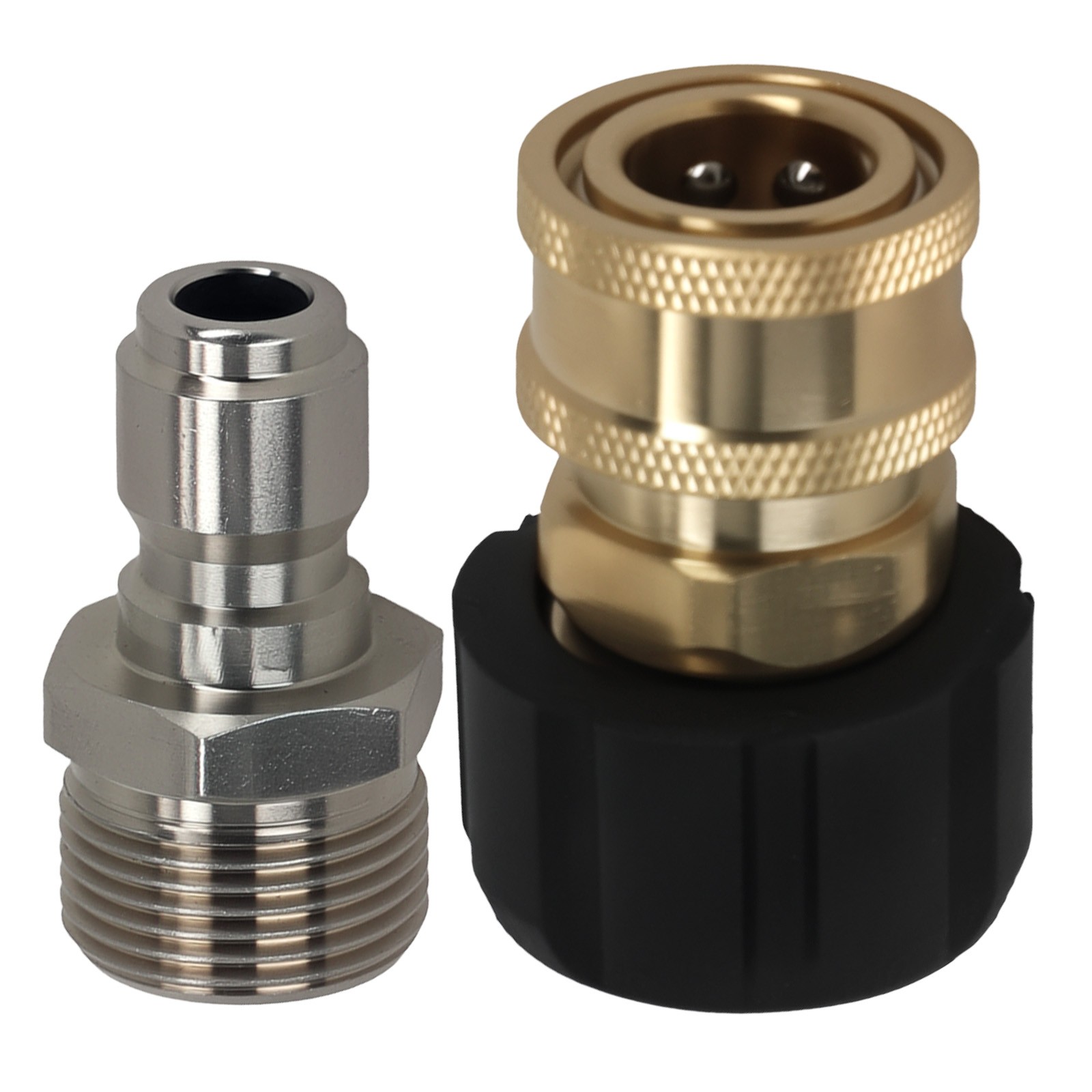 2* Pressure Washer Fitting Swivel M22-14mm to 3/8″ Quick Connect Brass 5000PSI