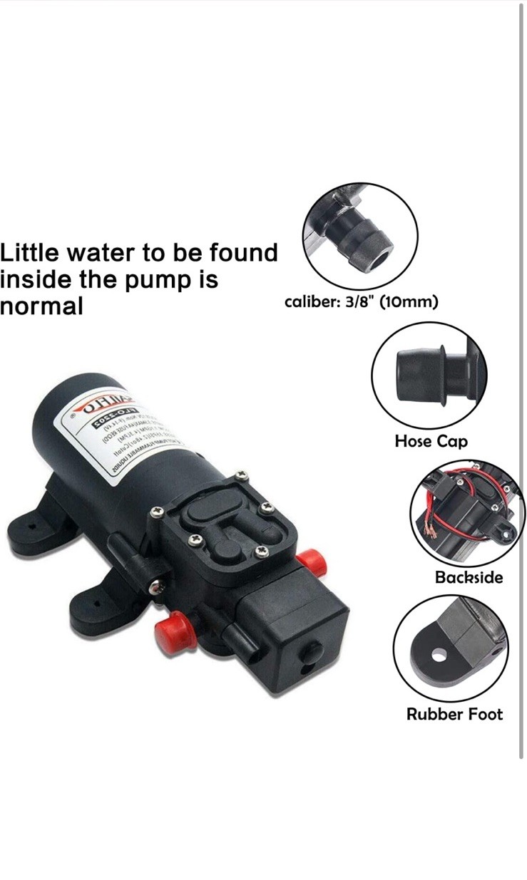 12V RV Water Pump – 35Psi, 1.0GPM with Pressure Switch & 360 Rotatable Faucet…