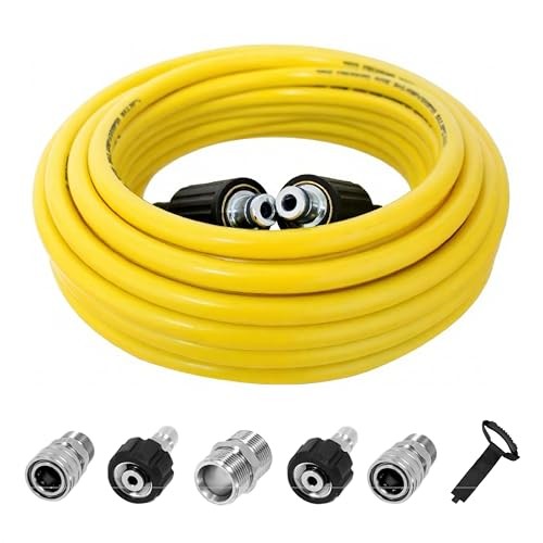 Pressure Washer Hose 50FT for Power Washer, 4200 PSI Kink Resistant 50ft Yellow