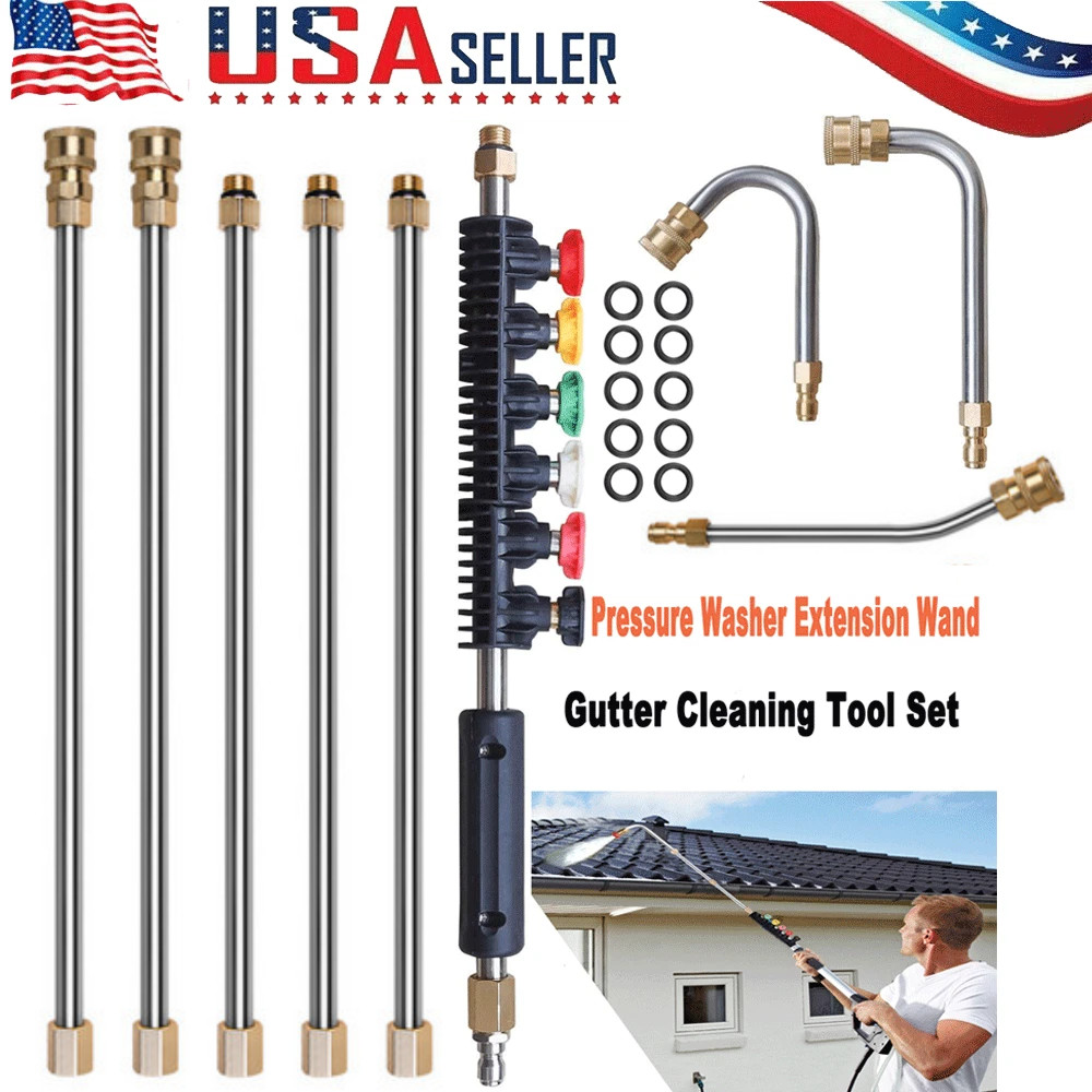 High Pressure Washer Extension Wand Replace Lance Gutter Cleaner Nozzle 4000PSI~