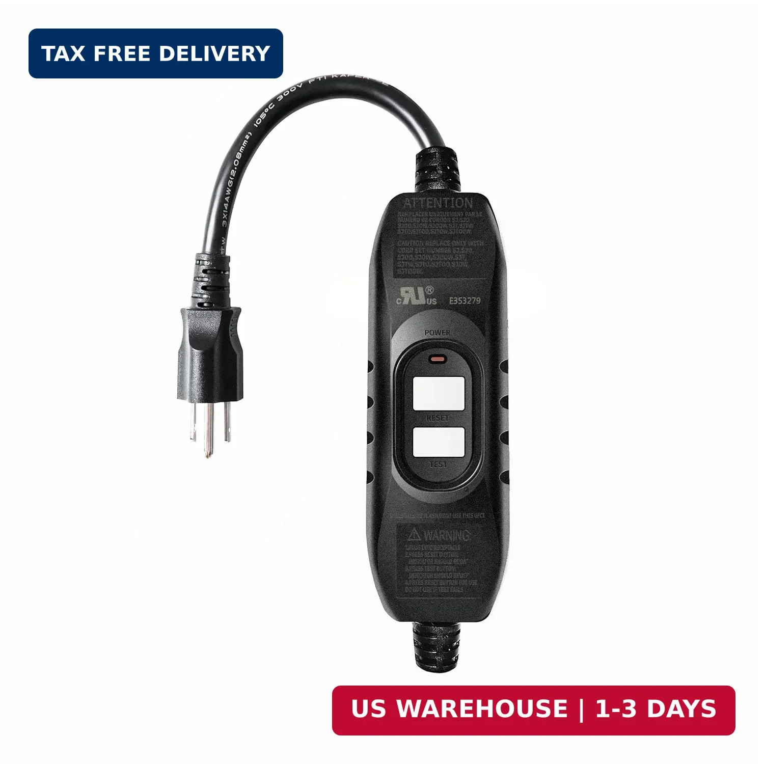Kaper GFCI Plug Replacement, UL Safety Certified, 15 Amp Auto-Monitor Waterproof