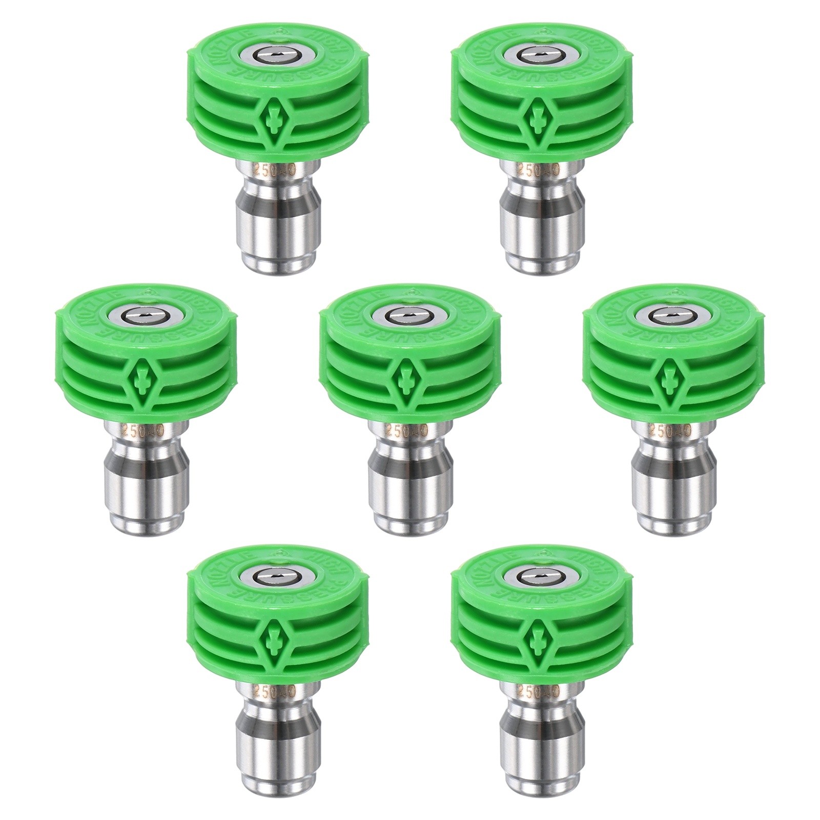 7-Pack 1/4″ Quick Connect, Orifice 4.0 Pressure Washer Tips [Green]