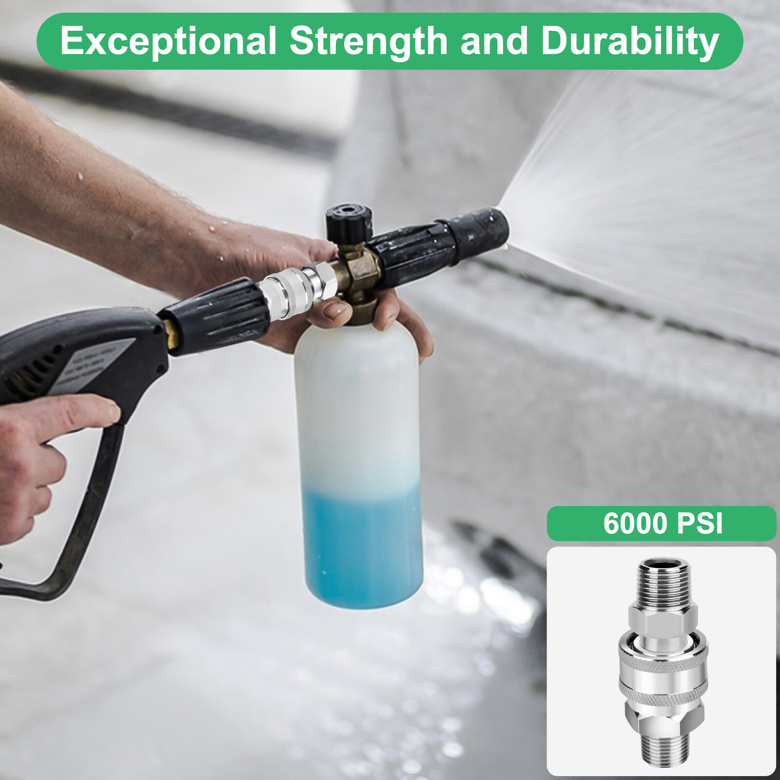 3/8inch Thread Fitting Pressure Washer Quick Connect Stainless Steel Adapter Set