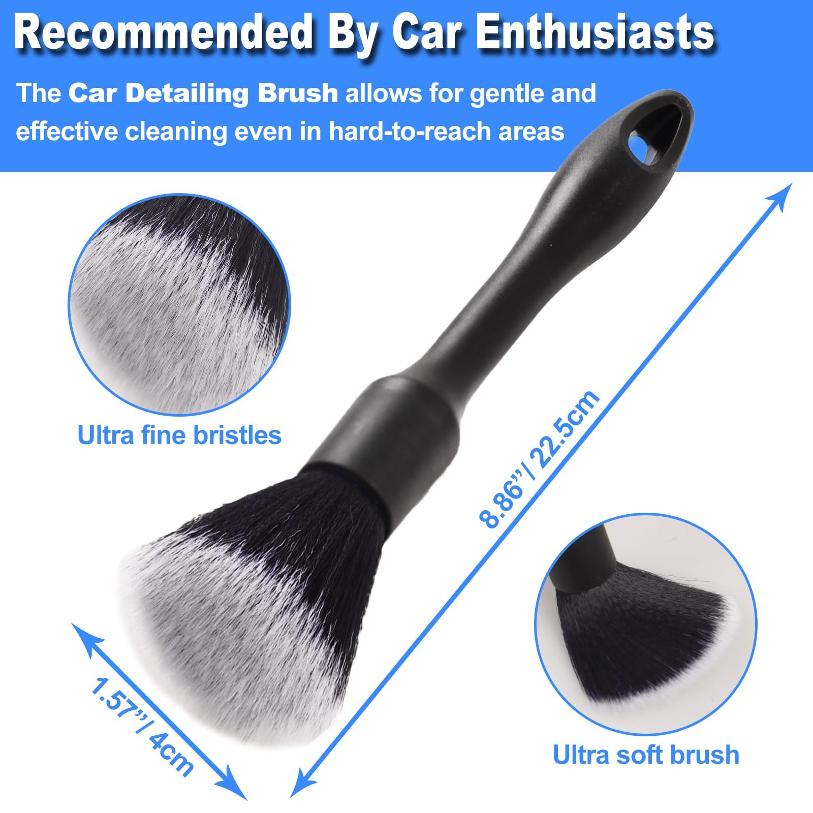 NIKCOSMK 3PCS Wheel Brush Kit for Cleaning and Tire, 3P-BLUE, Blue