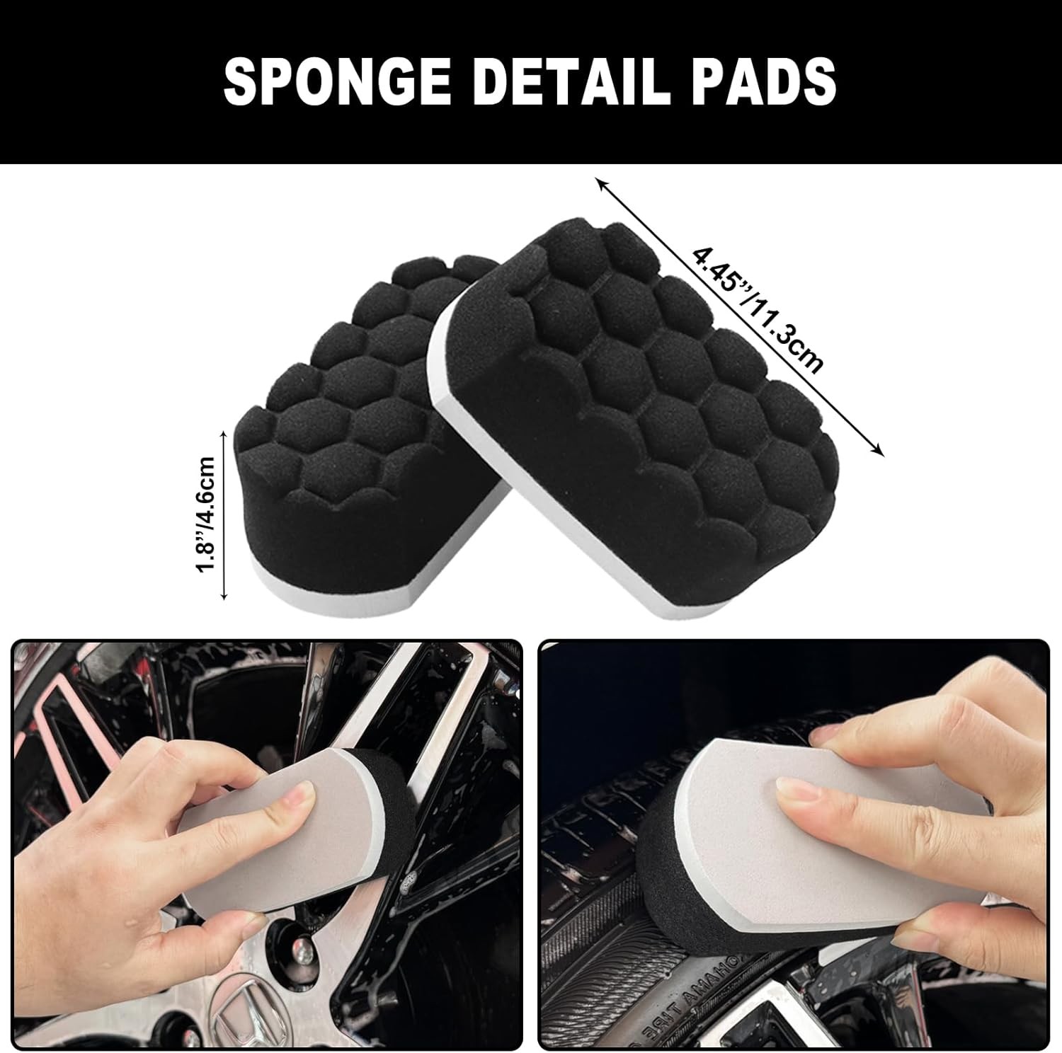 7Pcs Car Wheel Brush kit, Tire Brush, Cleaner Black