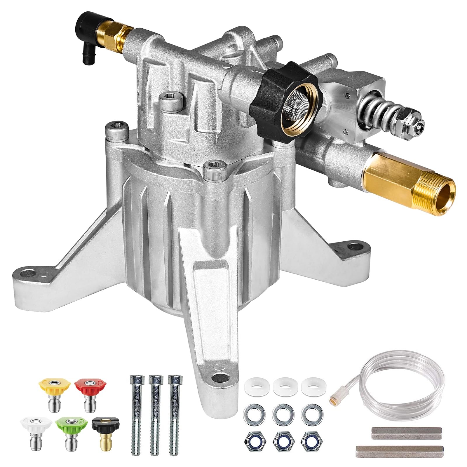 YAMATIC 7/8″ Shaft Vertical Pressure Washer Pump Rear Inlet 3000 PSI, Silver