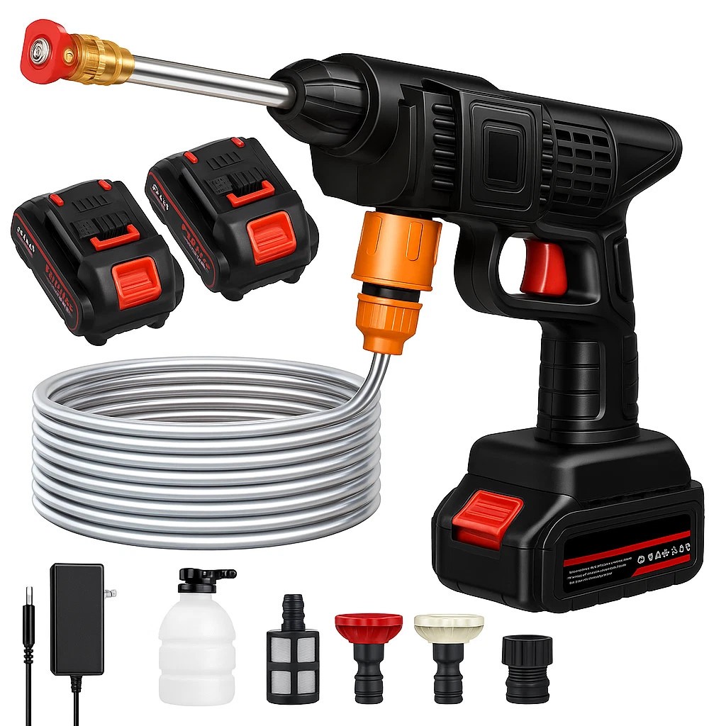 Portable Cordless Electric High Pressure Water Spray Gun Car Wash Cleaner Tool