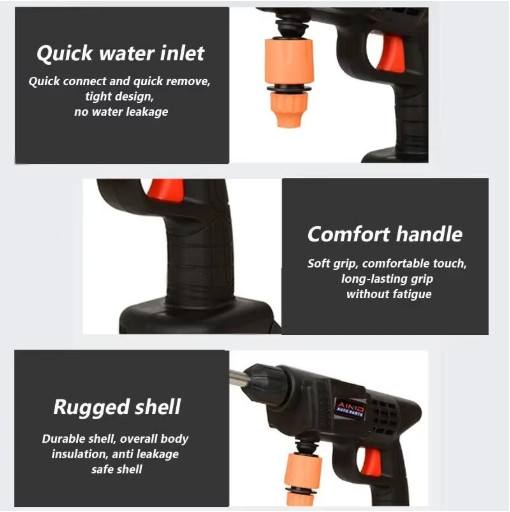 60BAR Wireless High Pressure Car Wash Gun 300W Self-Priming Auto Washer
