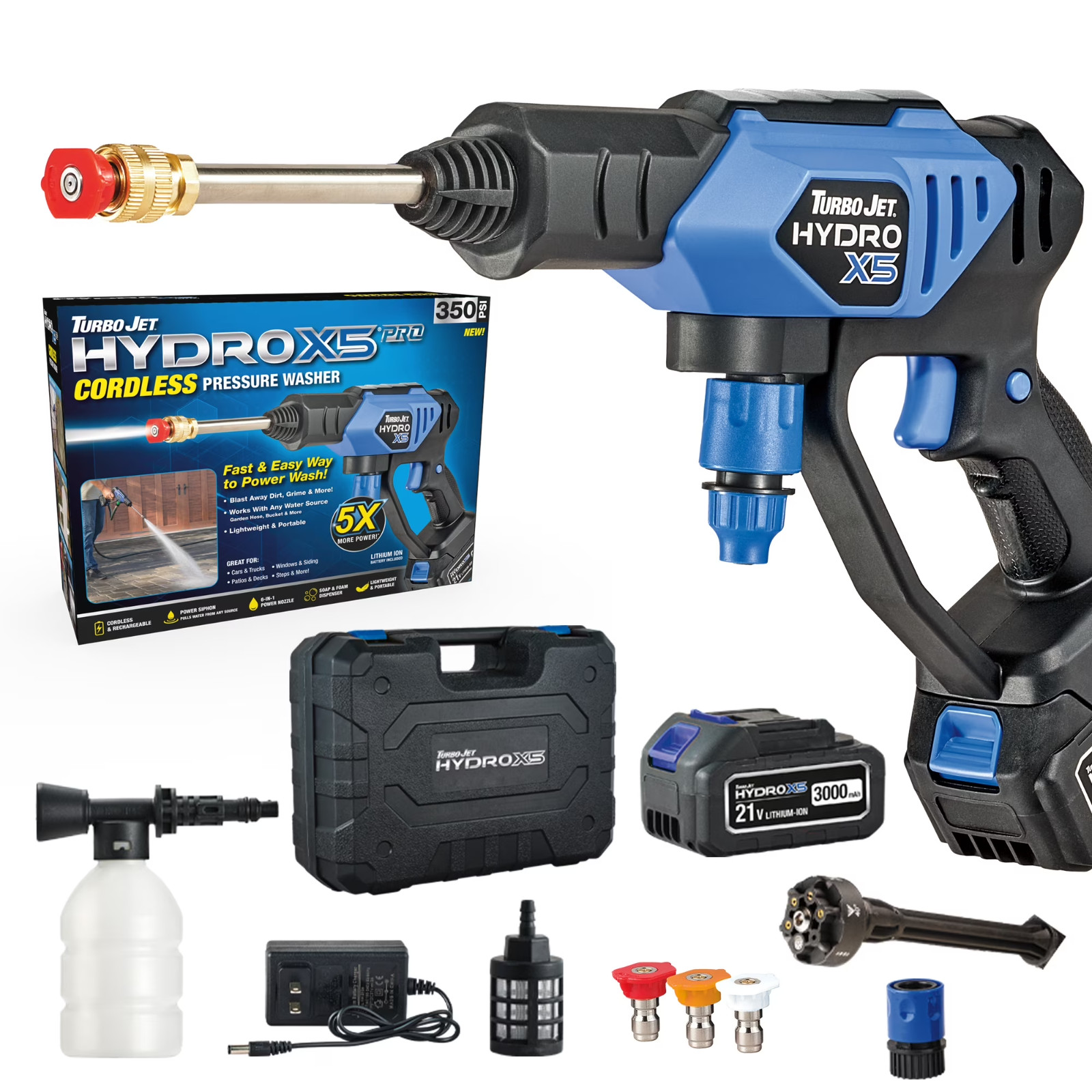Turbo Jet HydroX5 Pro Cordless Pressure Washer New and Free Ship