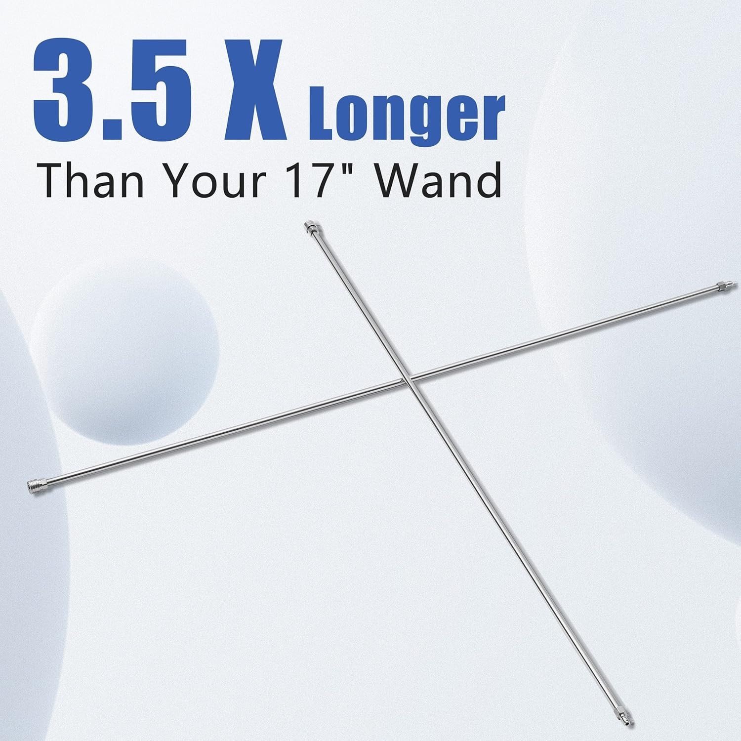 2 Pcs Heavy-Duty 60″ Pressure Washer Extension Wands – Quick Connect Fitting