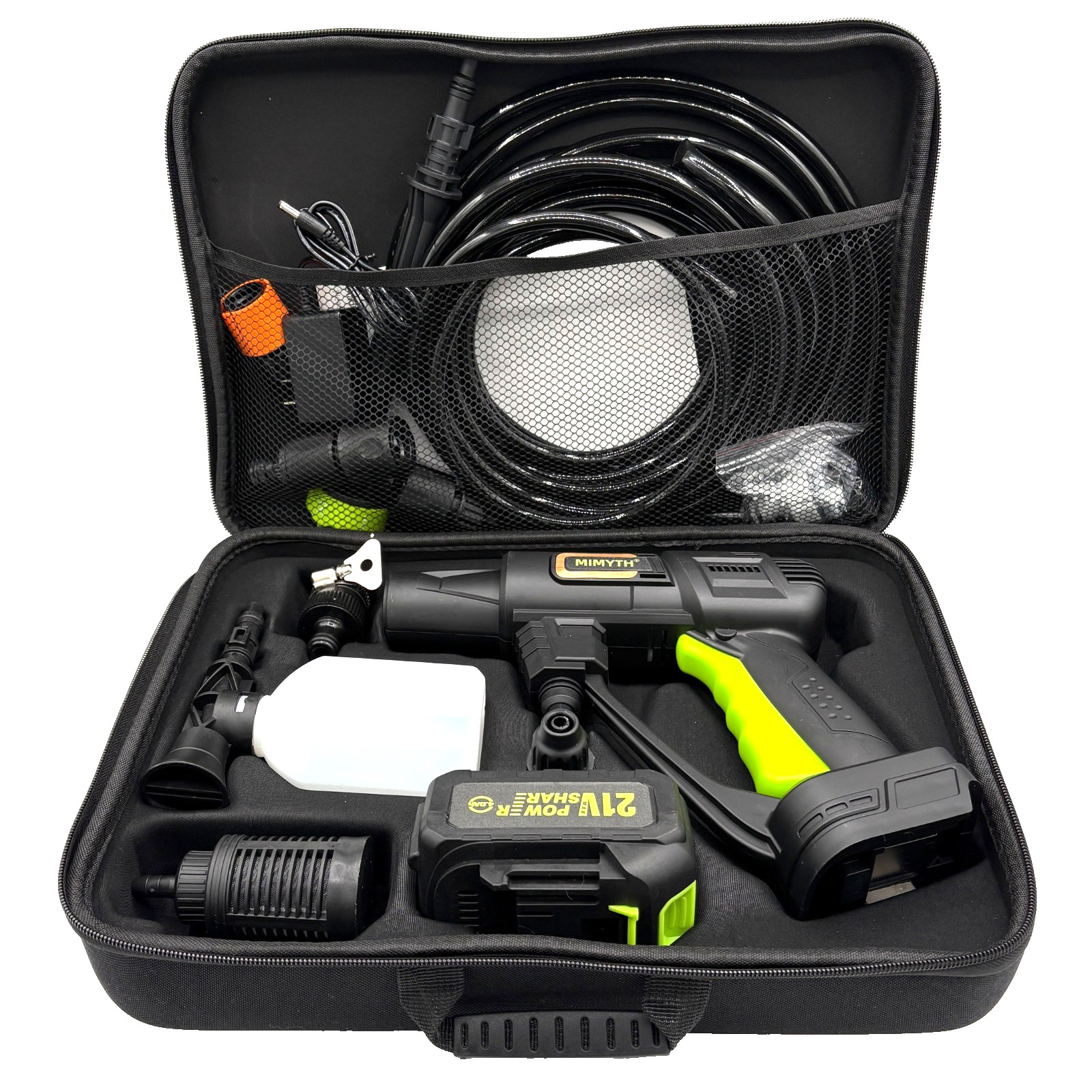 Cordless Pressure Washer 990PSI 21V Battery Handheld 6-in-1 Nozzle 23FT Hose