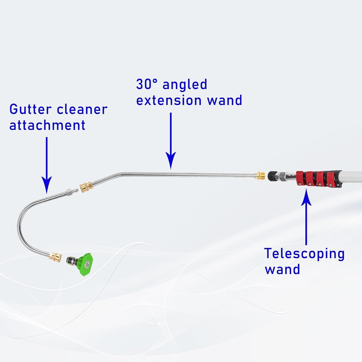 20FT Telescopic Pressure Washer Nozzle Window Cleaning Tools for fencing windows