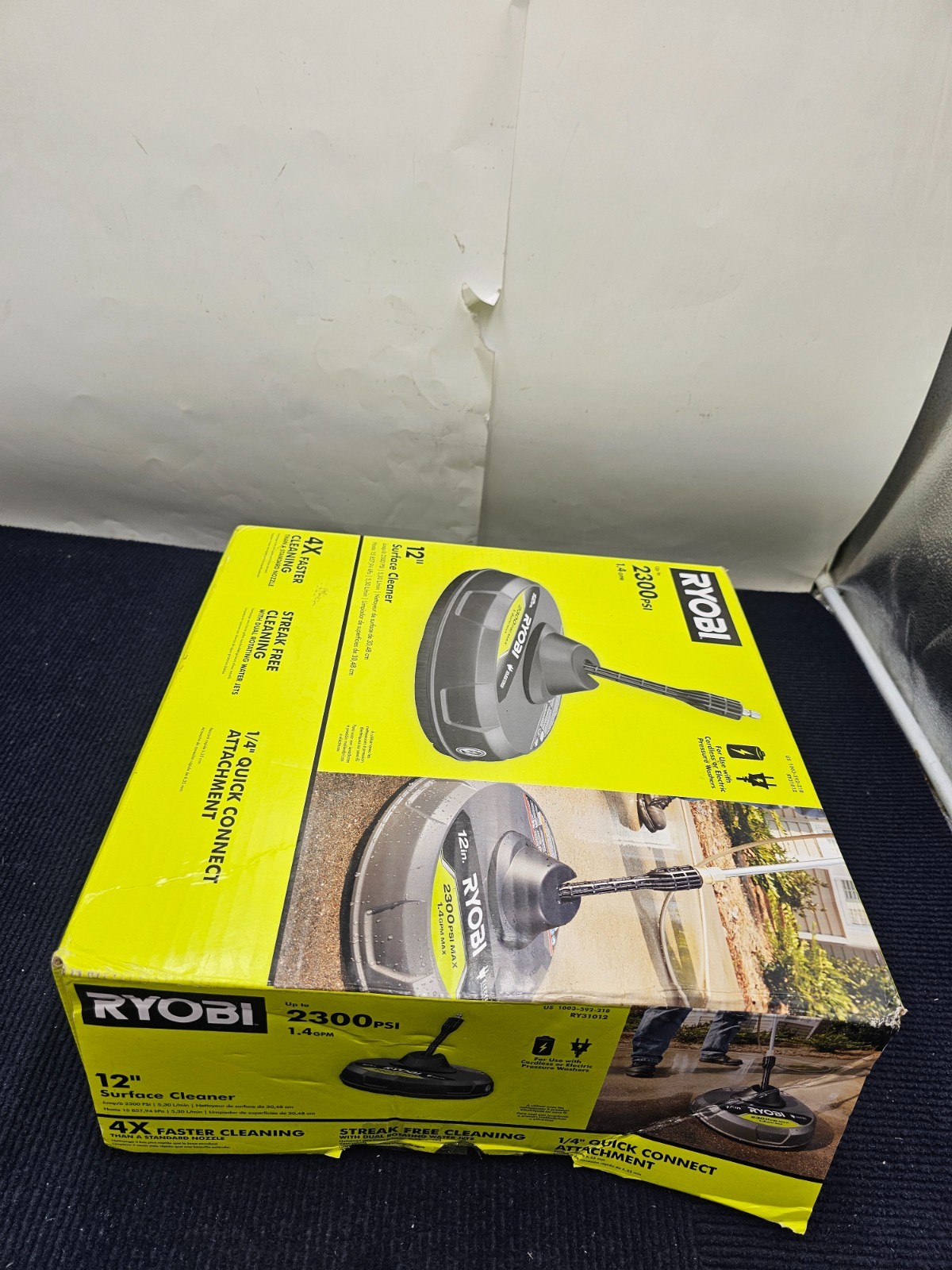 RYOBI RY31012 12 in. 2,300 PSI Electric Pressure Washer Surface Cleaner