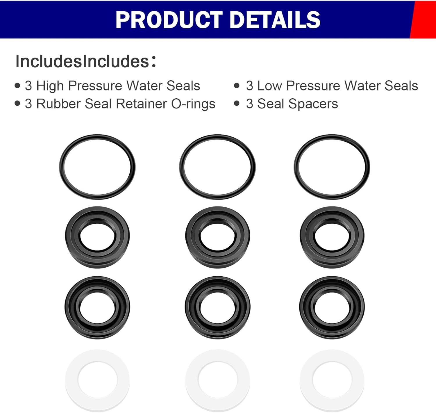 Pressure Washer Pump Seal Kit 7106627 Replacement for Simpson Cleaning, Washer P