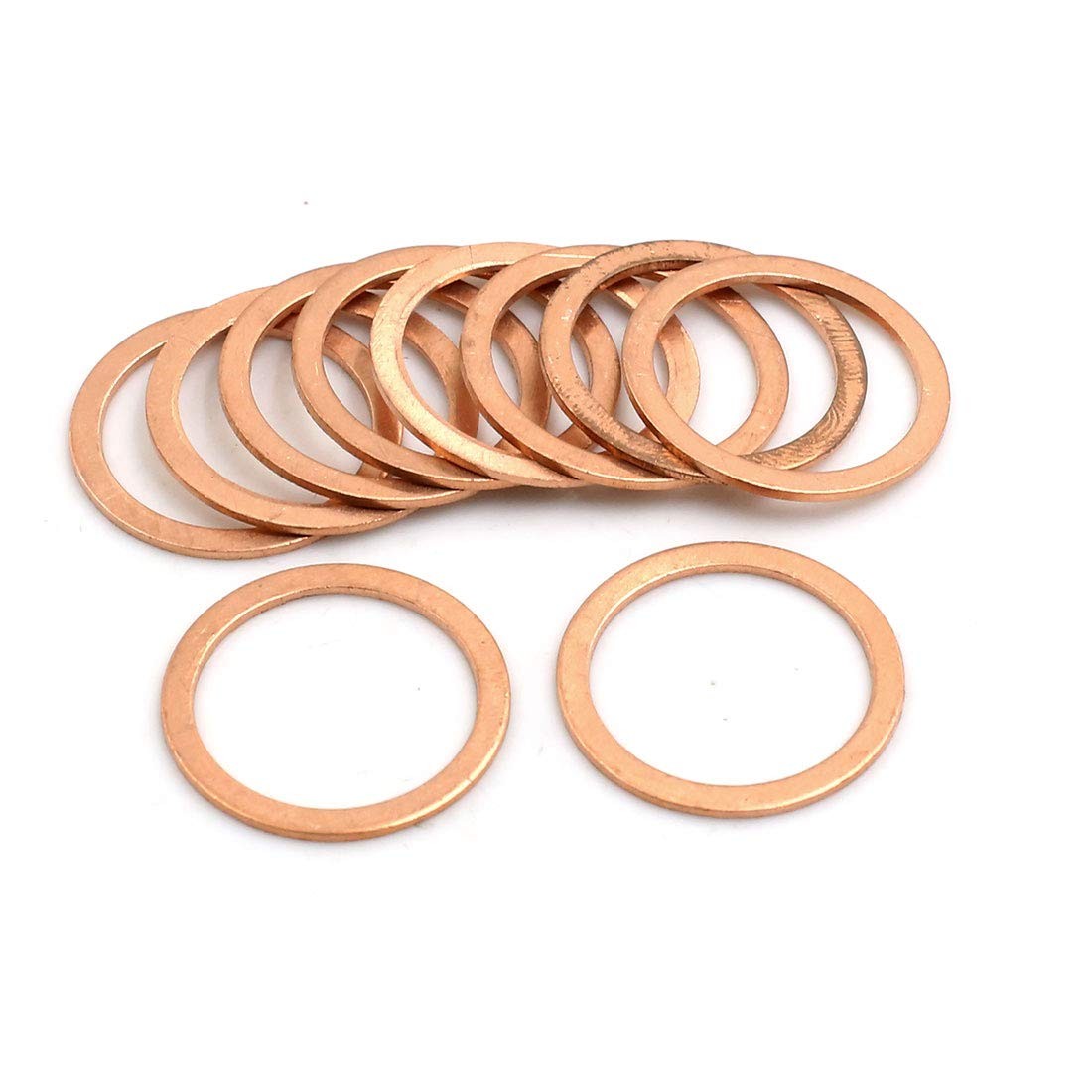 Copper Washers 10 PCS 21mm Inner Diameter Flat Sealing Ring Gasket Fitting Seal