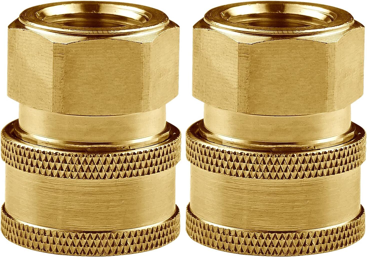 Pressure Washer Couplers Brass Fittings 2 Pack 3/8 Inch Quick Connect To Female