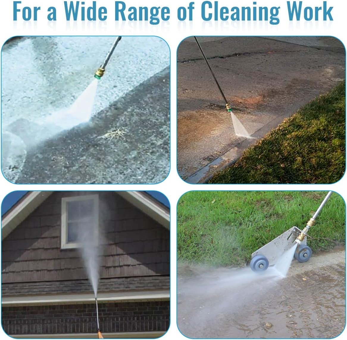 7 Piece Stainless Steel Pressure Washer Nozzle Tips – Easy Quick Installation