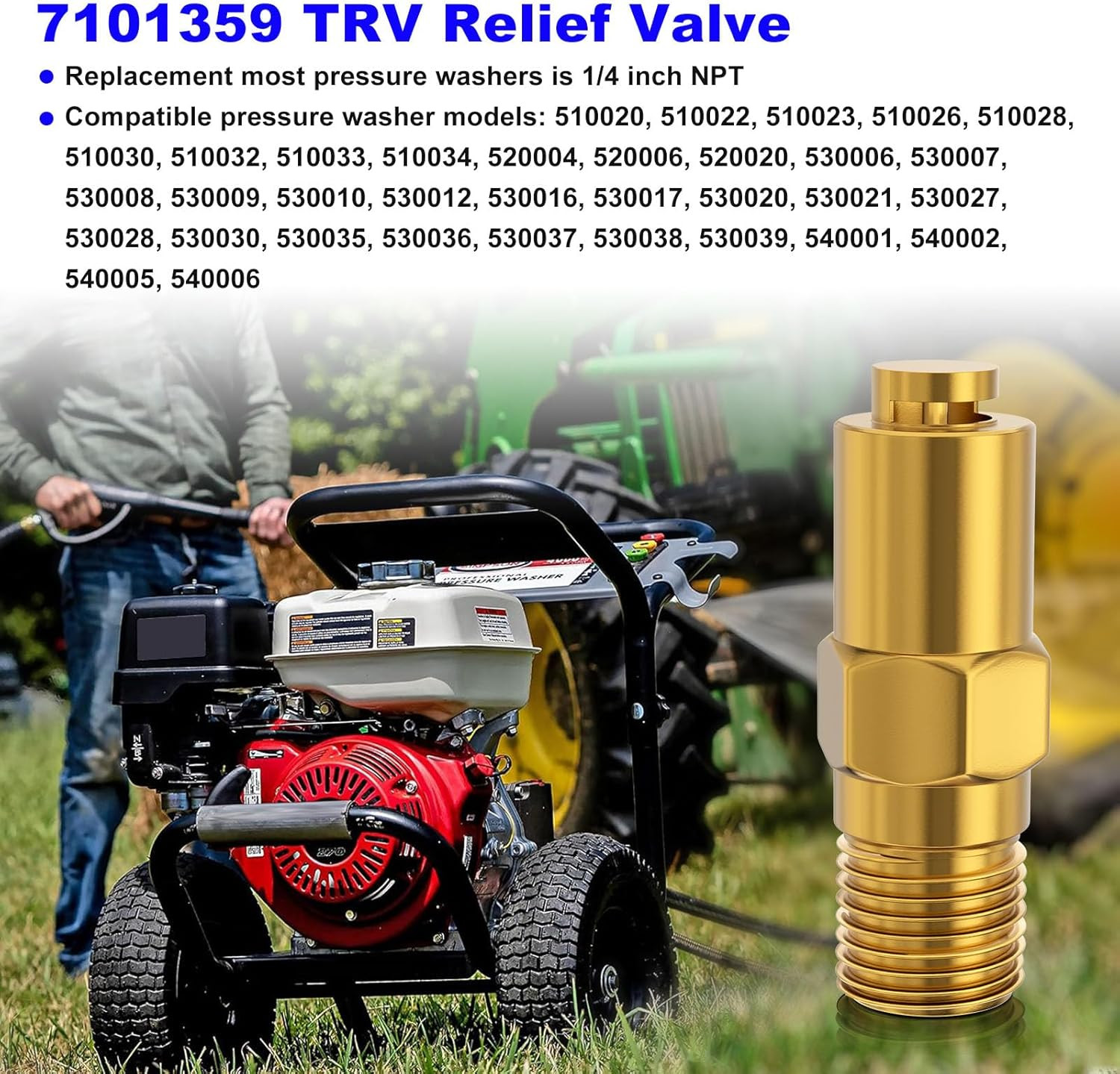 7101359 Pressure Washer Thermal Relief Valve – 1/4 MPT Cleaning Thermal Relief V