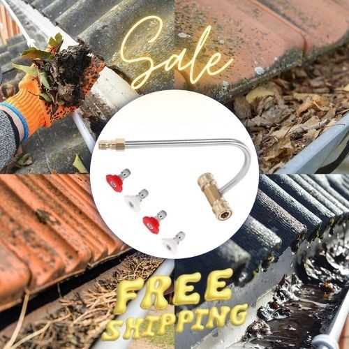 Pressure Washer Gutter Cleaner Attachment 4000 PSI 4 Nozzles Quick Connect