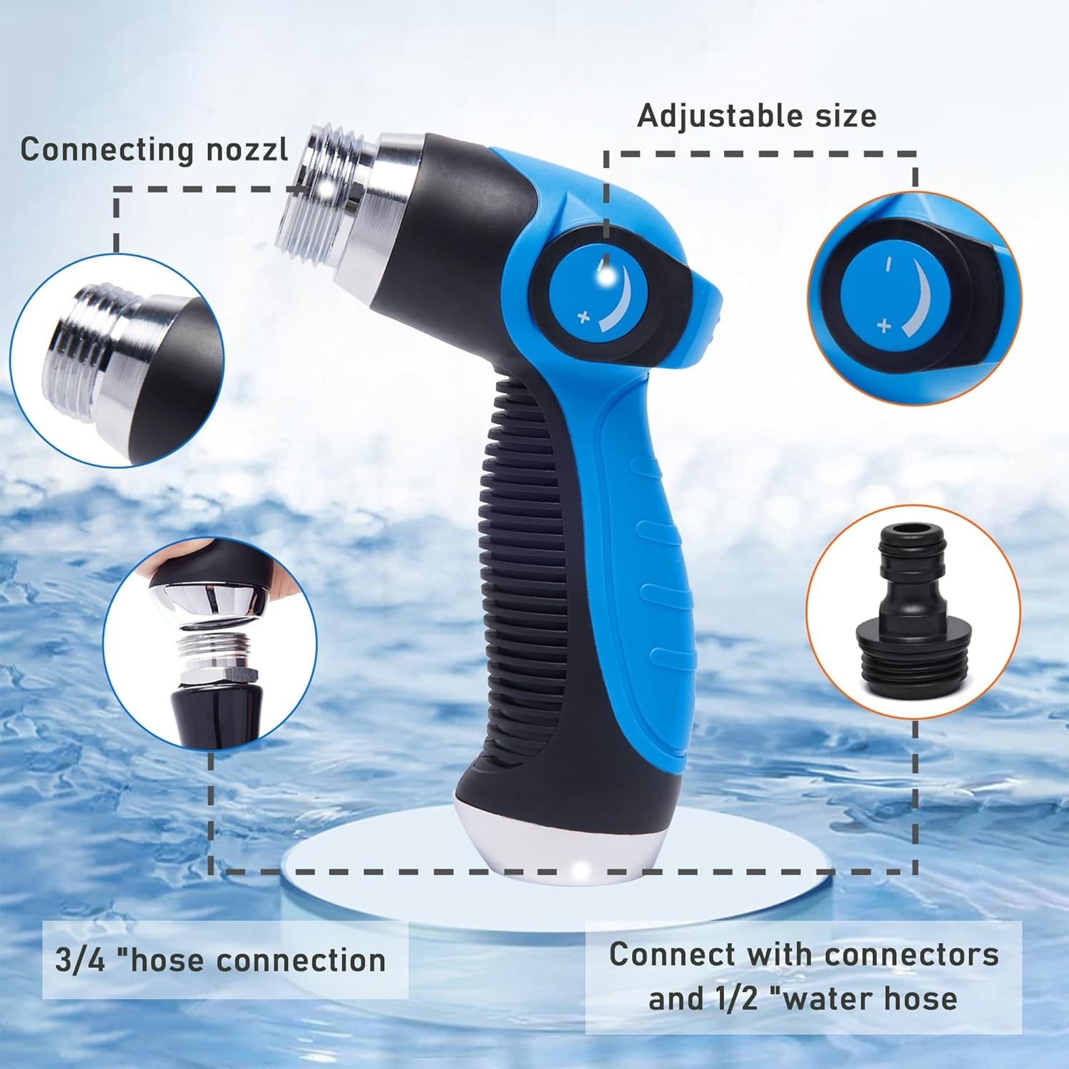 Nozzle Spray Car Wash Gun Cannon Soap Foam Dirt Dust Blaster Hose Thick Sprayer