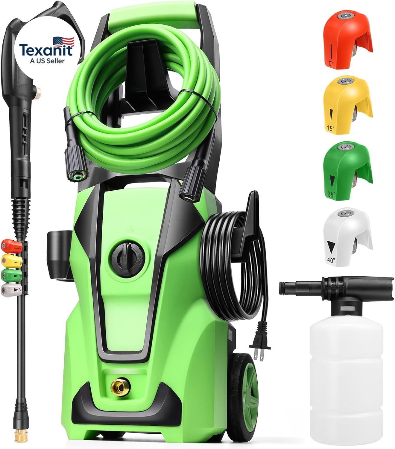 Electric Pressure Washer 5000PSI Max 4.0GPM with 33FT Flexible Extension Hose, 4