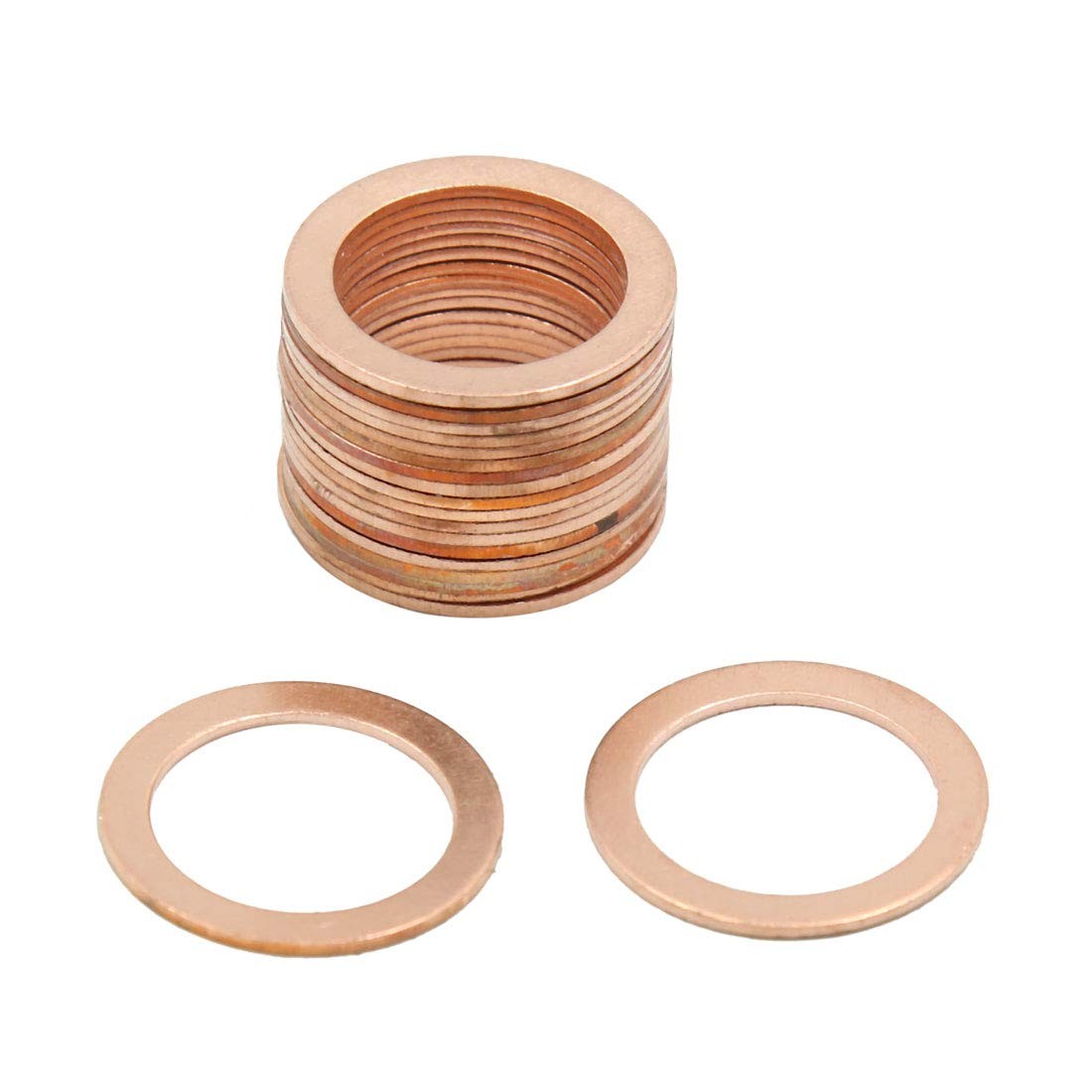 20 PCS 18mm Inner Dia Copper Crush Washers Flat Sealing Gaskets Rings Parts