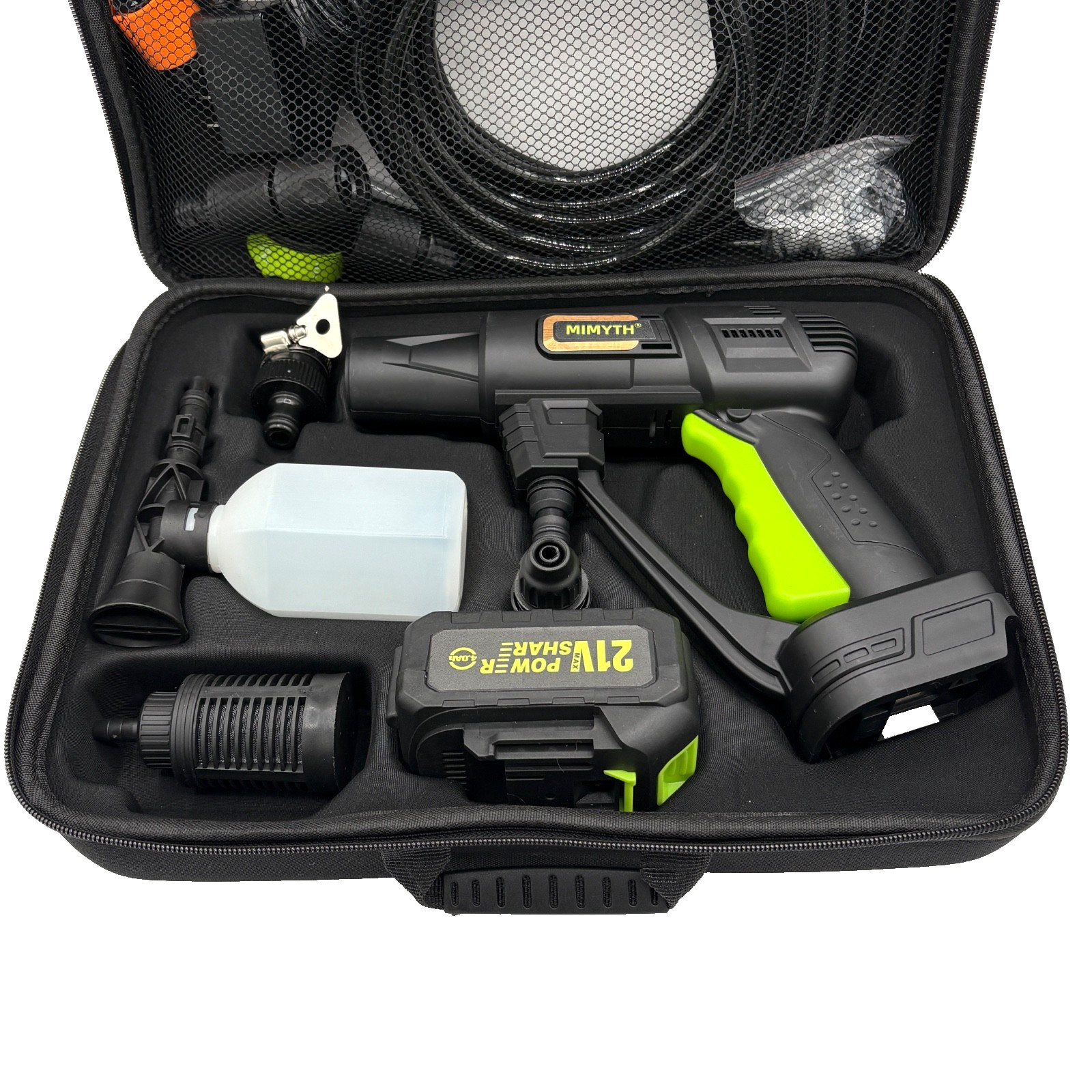Cordless Pressure Washer 990PSI 21V Battery Handheld 6-in-1 Nozzle 23FT Hose
