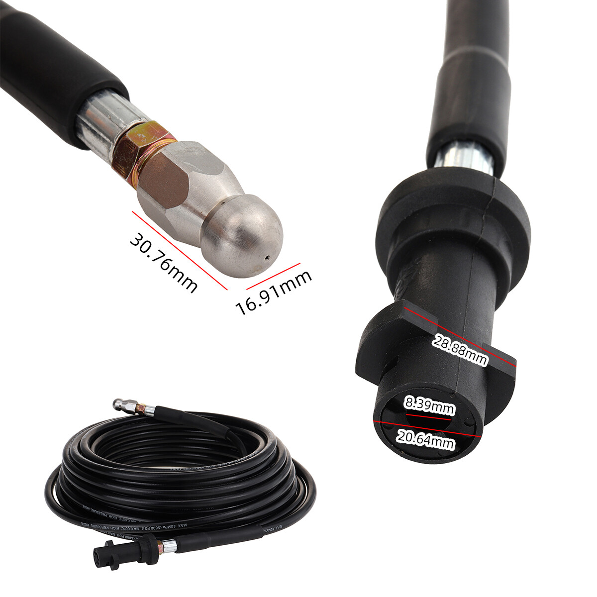 8M High Pressure Washer Drain Jet Hose Sewer Cleaning Pipe For Karcher K2 – K7