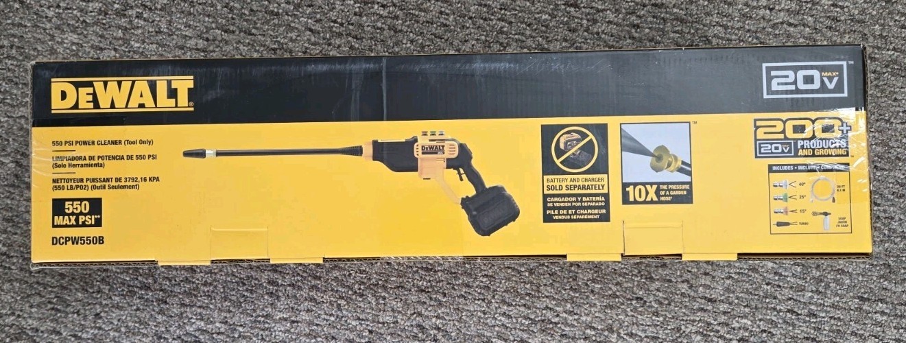Dewalt 20V DCPW550B 550PSI Power Cleaner TOOL ONLY