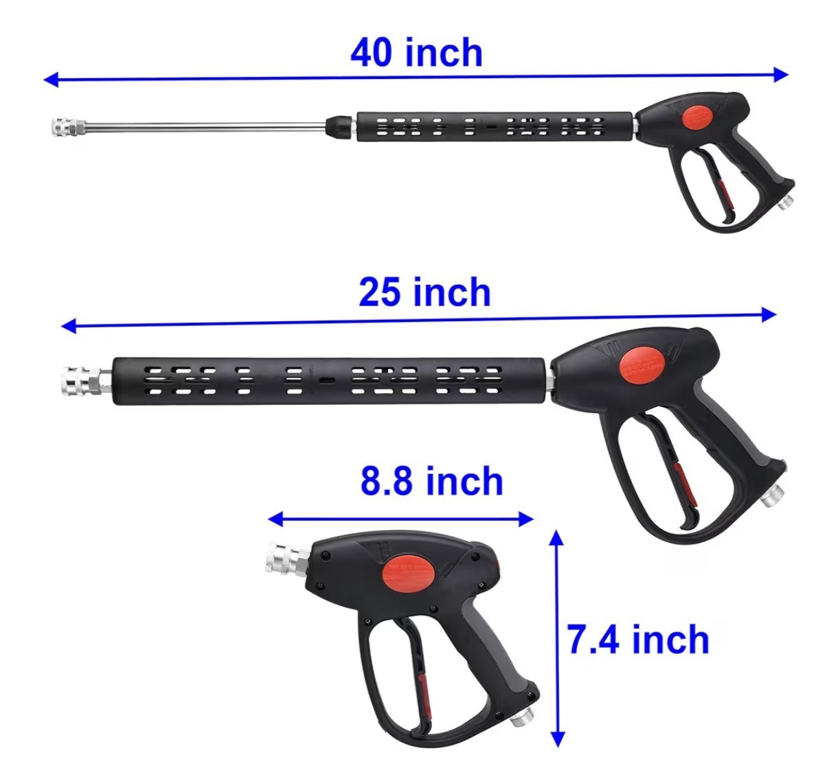 Pressure Washer Gun 40″ Wand M22 14mm/15mm 4000 PSI 5 Nozzle Tips Kit