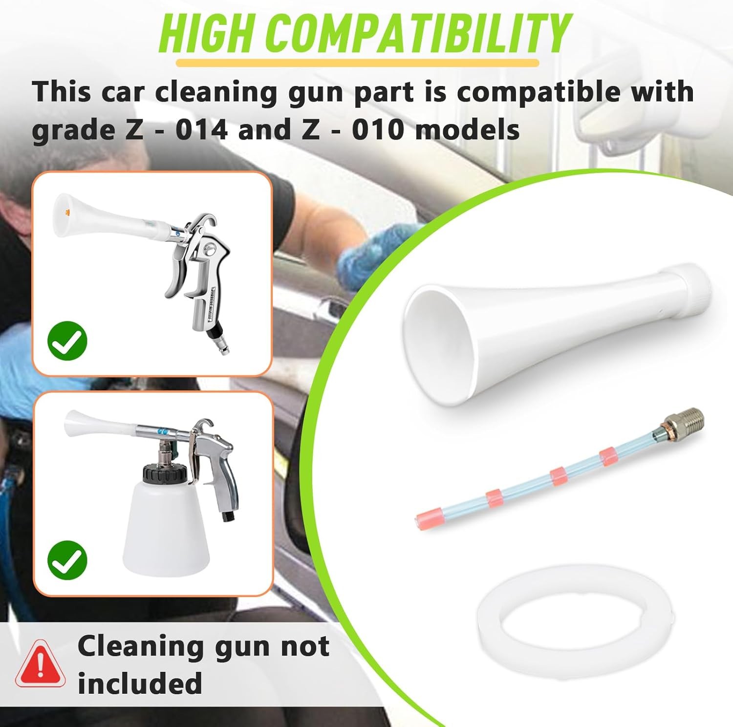 Car Cleaning Tool Kit, Fit for Gun Z-010 & Z-014, Shaped Nozzle Replacement Gun