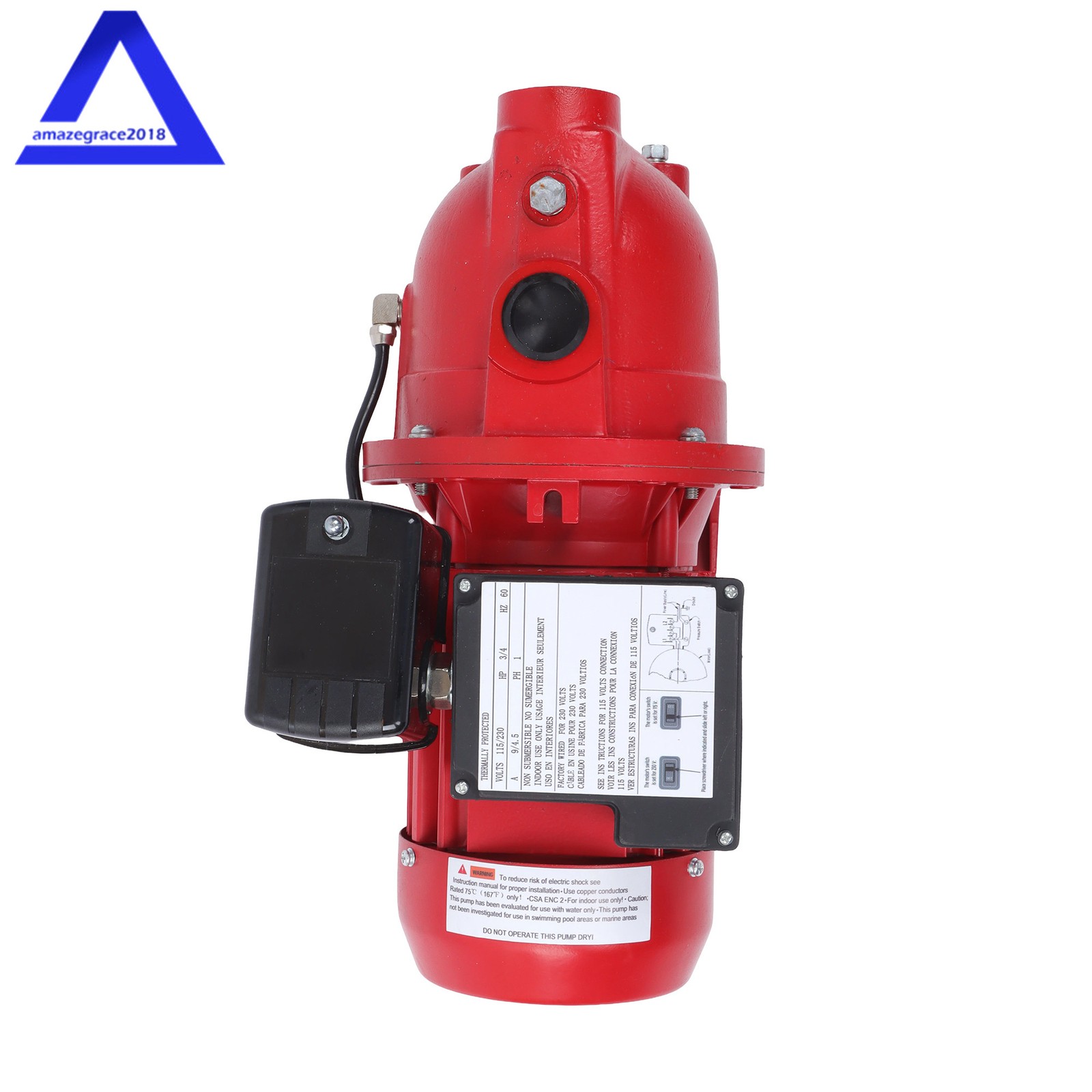 3/4 HP, 13 GPM Dual 115/230v Cast Iron Shallow Well Jet Pump, 97080701