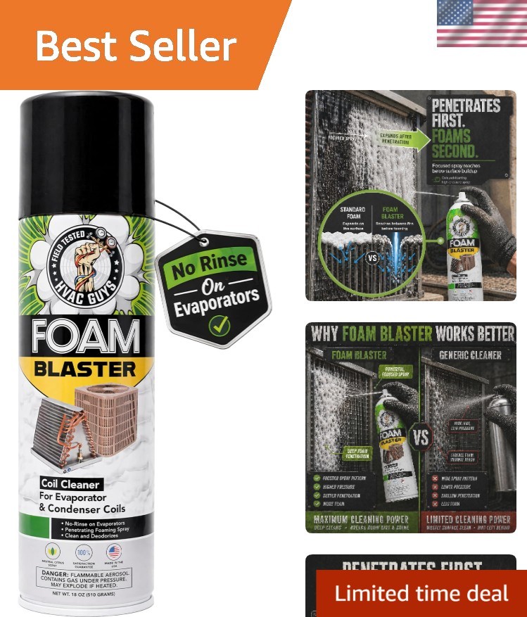 Effortless HVAC Cleaning – Foam Blaster 18oz Cleaner for Evaporators & More