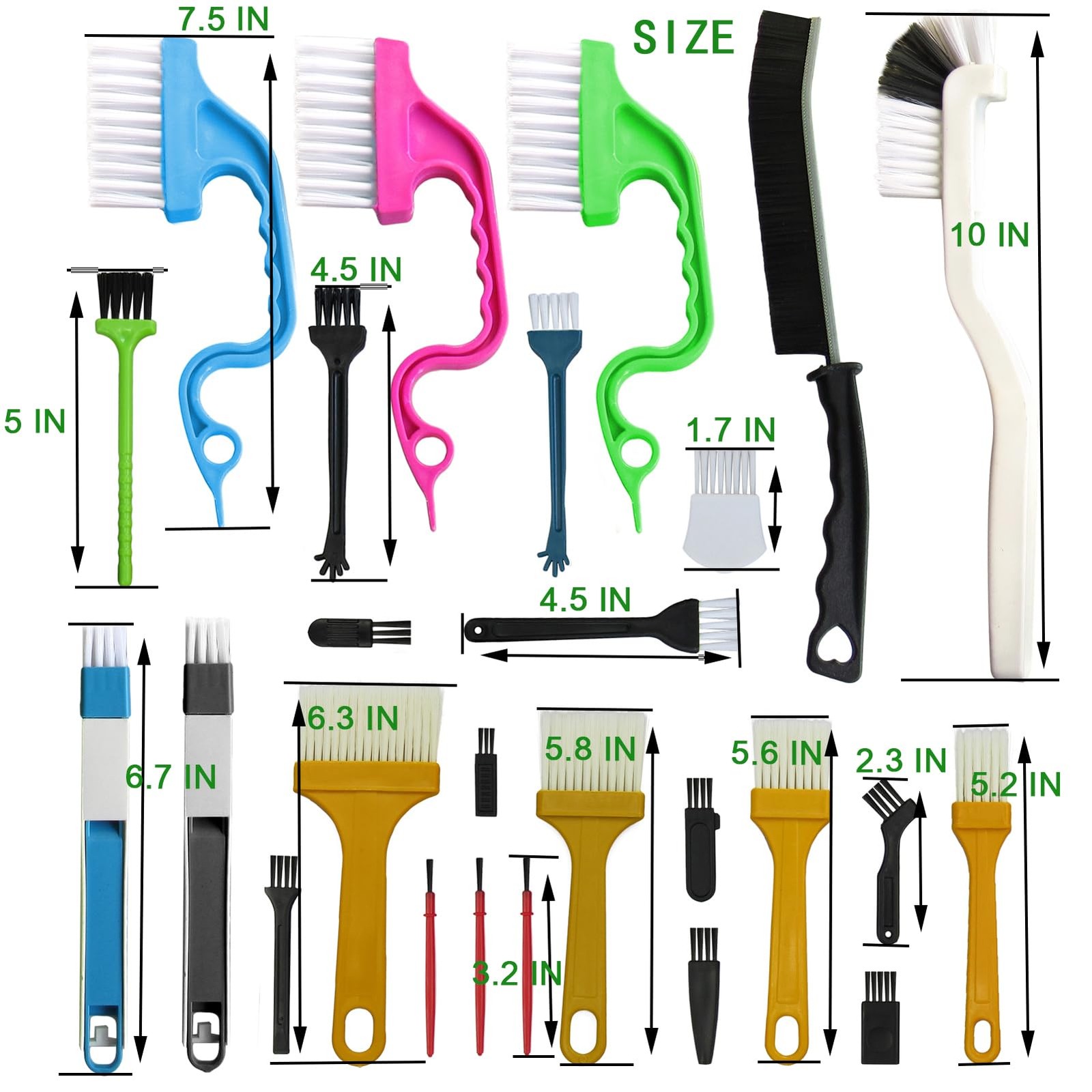 26Pcs Small Cleaning Brush,Crevice Brushes Mix Colors