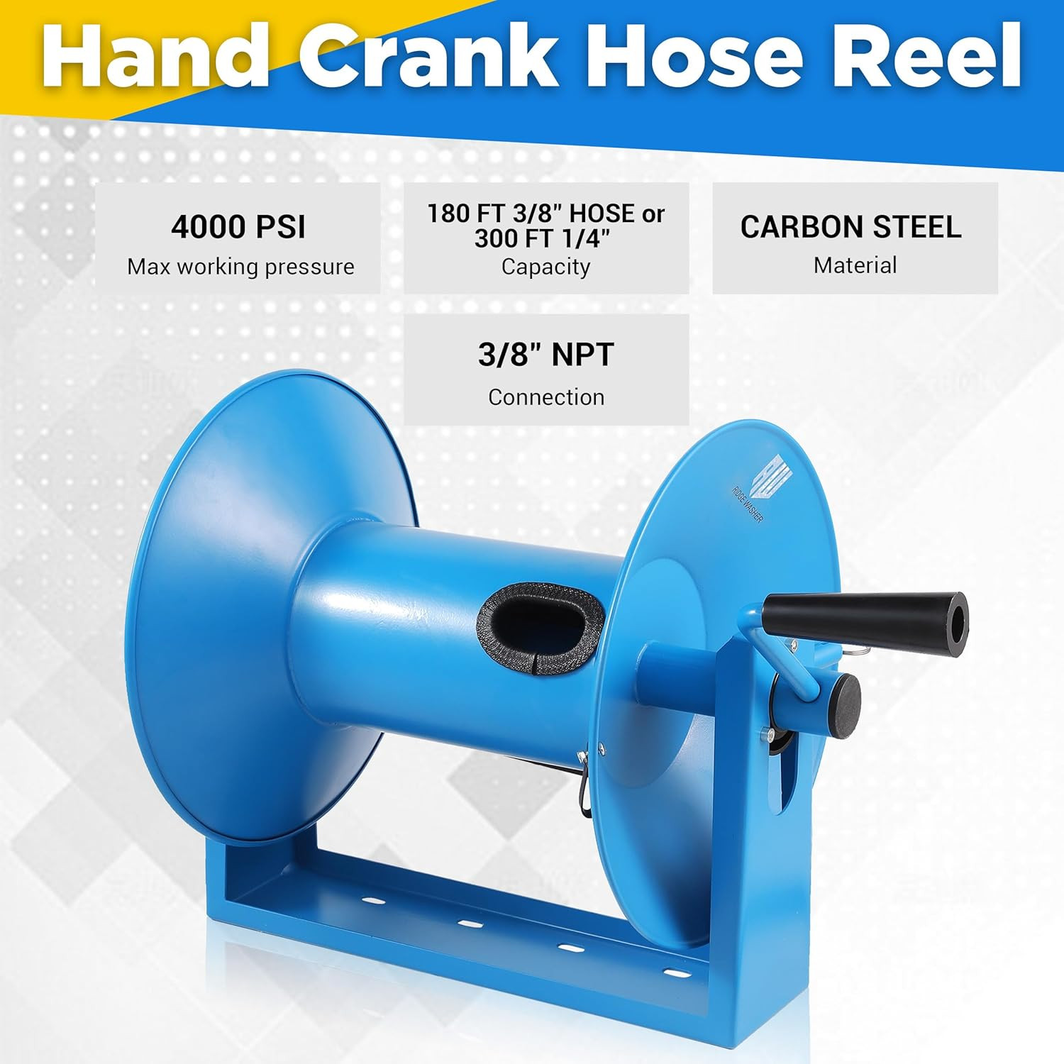 Pressure Washer Hose Reel 180FT, Mounted Heavy Duty High Power Washer Hose Reel,