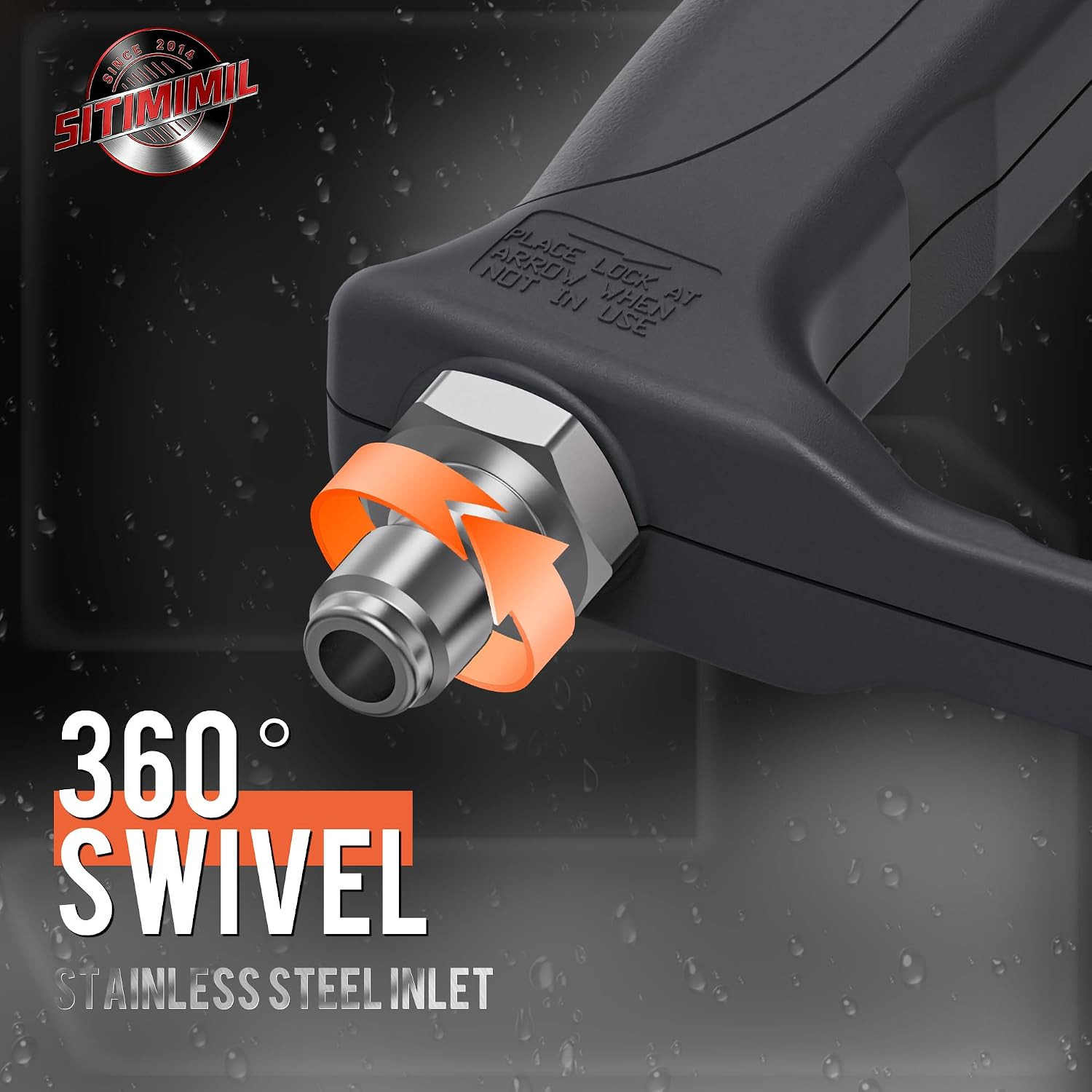 SITIMIMIL® Short Pressure Washer Gun Swivel Pro, Tangle-Free, Power Washer Gun w