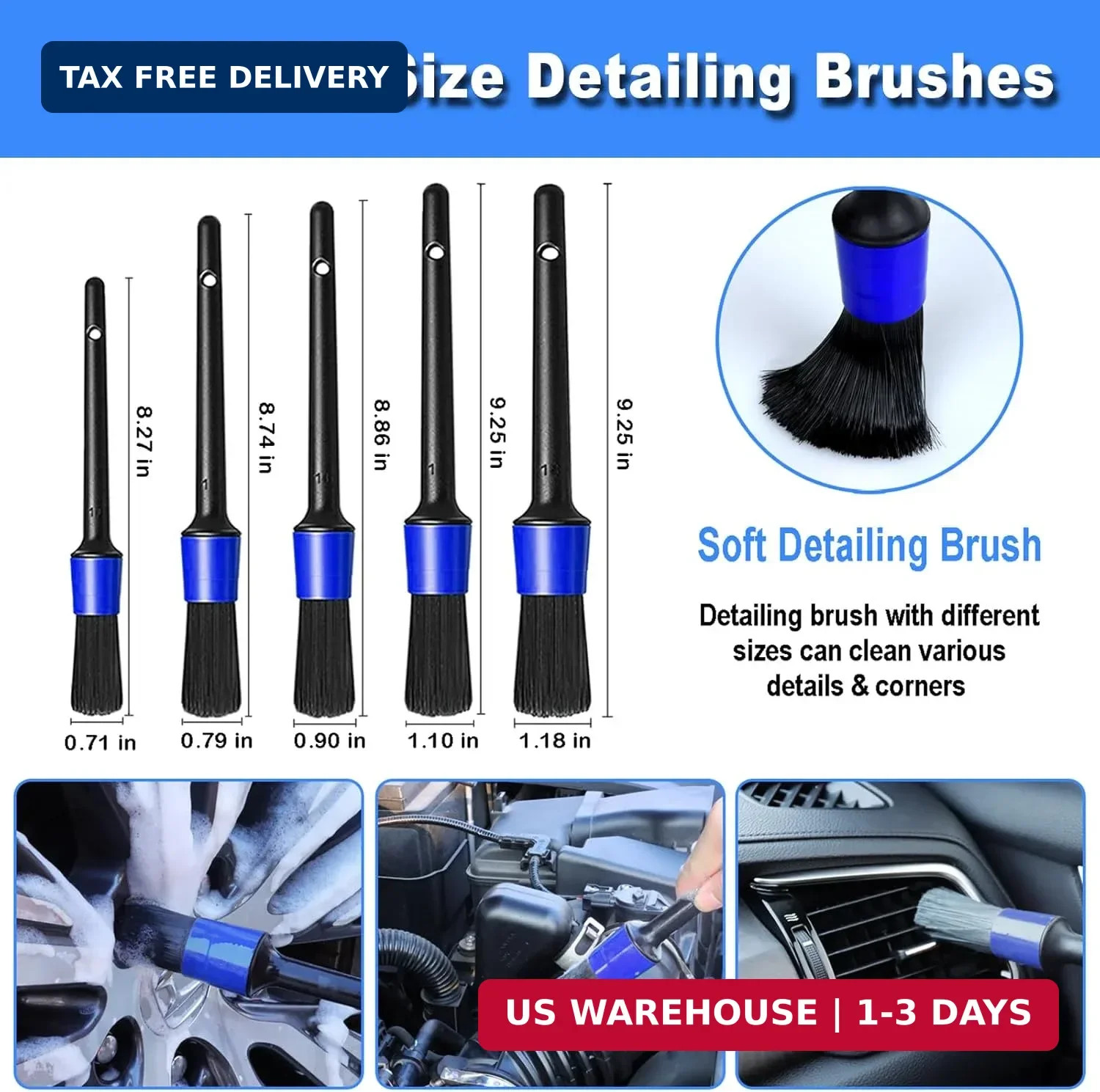 Wheel Cleaning Detailing Cleaning Brush Kit