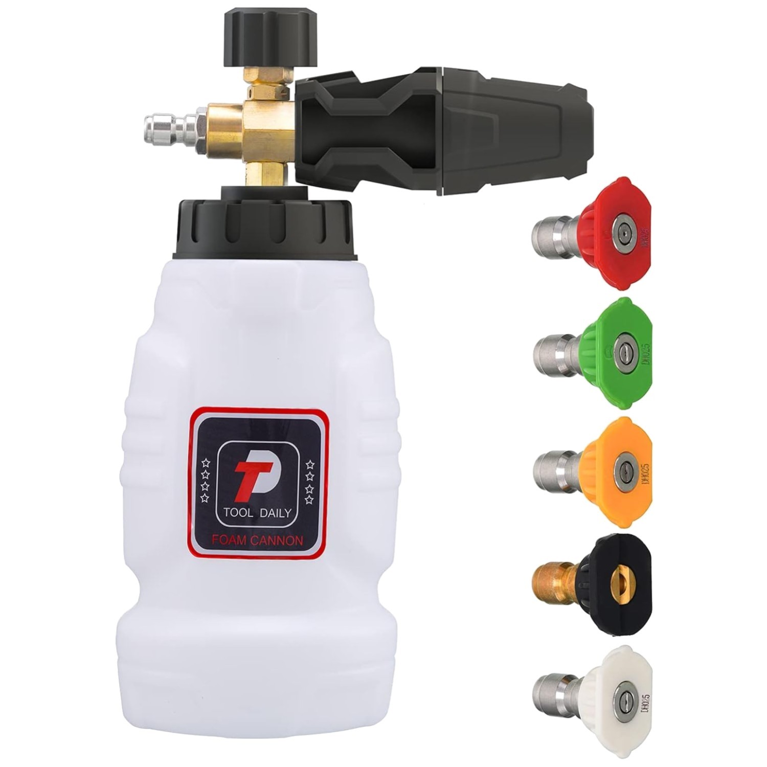 Power Washer Foam Cannon, 1L with Nozzles