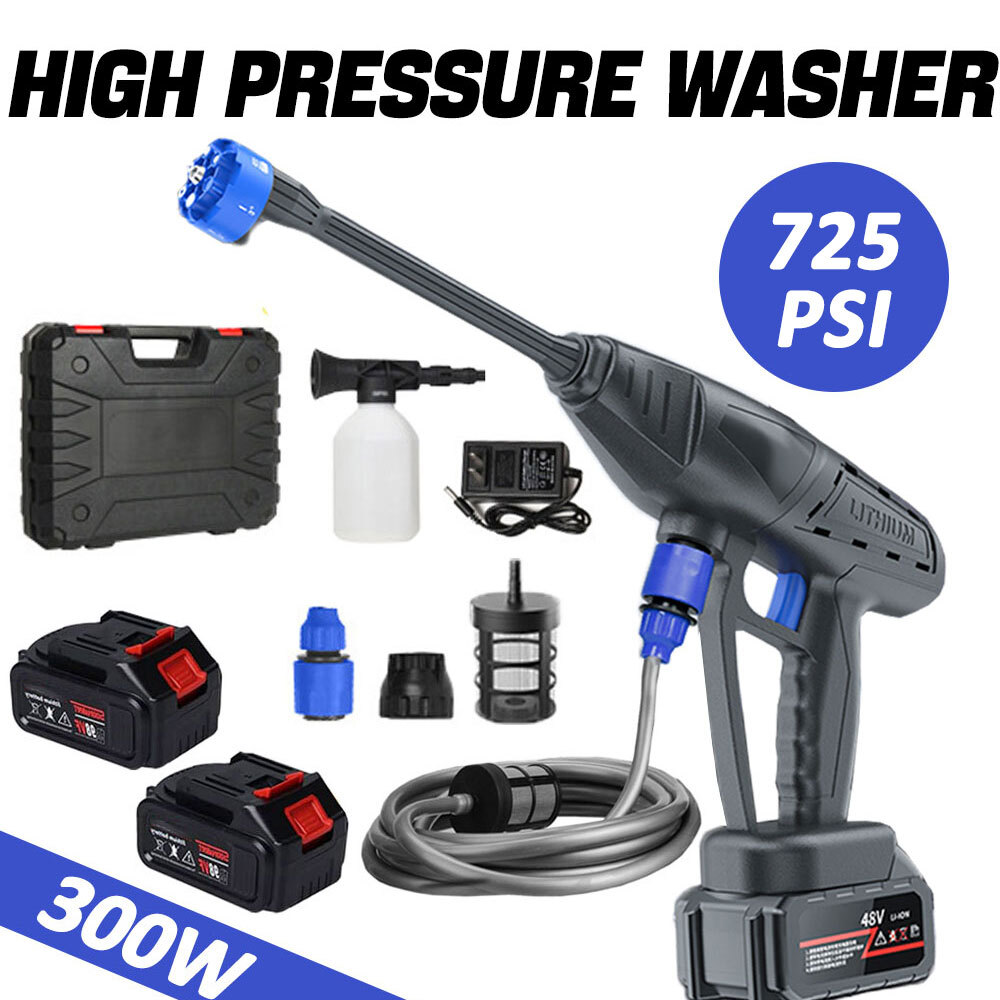 Cordless High Pressure Washer Gun with Foam Cannon, High Power， Max 435PSI