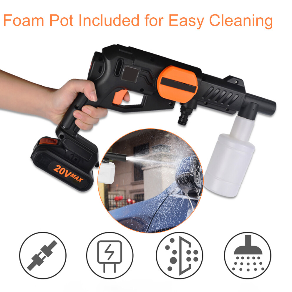 Cordless Pressure Washer Portable Power Cleaner 320 psi /2.0A Battery & Charger