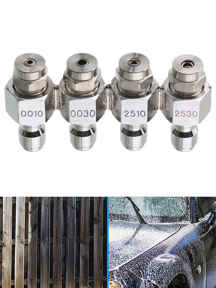 1X Pressure Washer Nozzle Kit 4-Way Tip Holder 1/4 Inch Quick Connect Soft-Wash