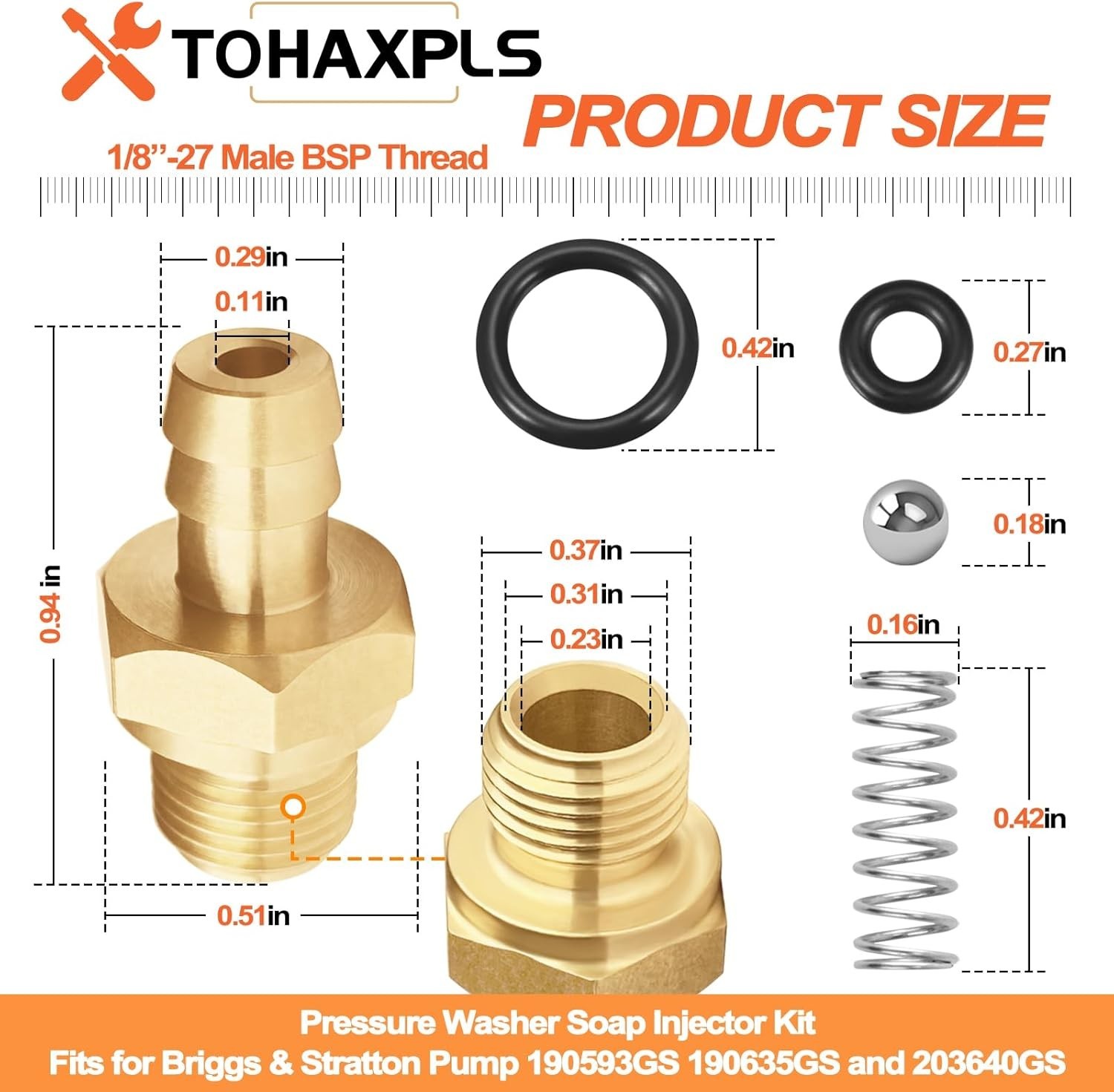 7104228 Pressure Washer Chemical Soap Injector Kit Fits for Briggs & Stratton, H