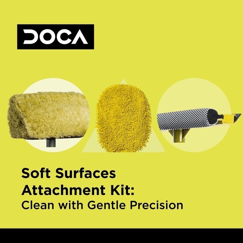 Gentle Surfaces Cleaning Kit Ultra Soft Scrub Brush Squeegee Multi Surface Use